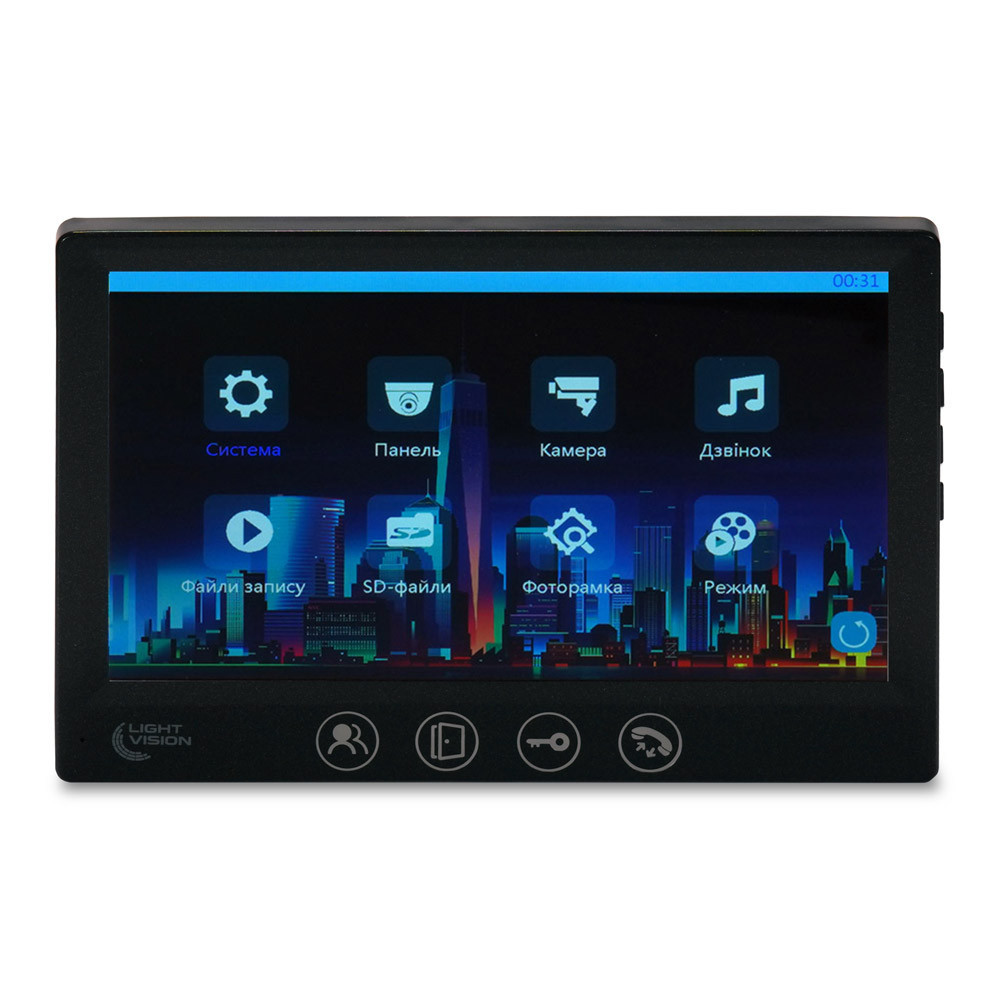 Відеодомофон 7" Light Vision AMSTERDAM FHD Black (82-00205) Київ - фото 11