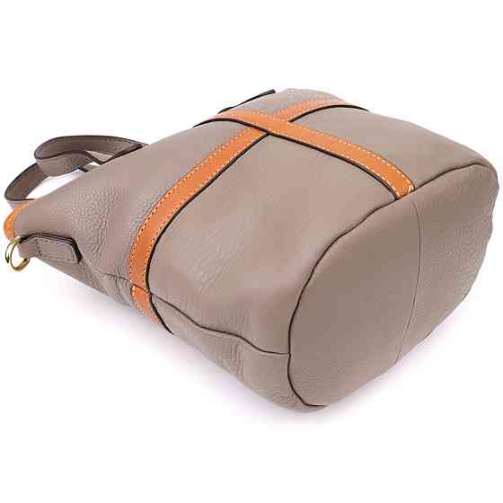 Практичная вместительная сумка из натуральной кожи для женщин Vintage 22998 Серый Киев