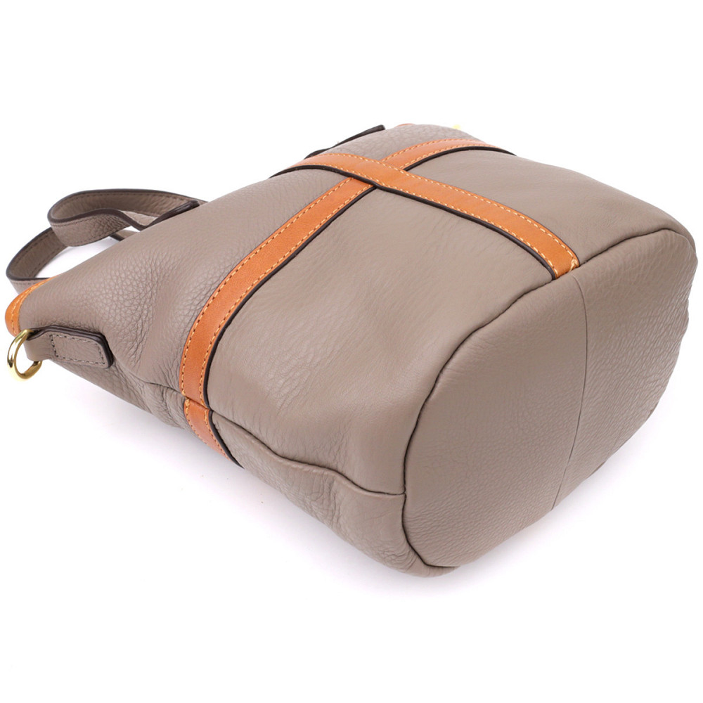 Практичная вместительная сумка из натуральной кожи для женщин Vintage 22998 Серый Киев - изображение 5