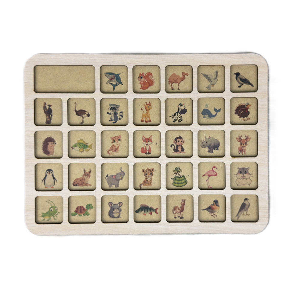 Дерев'яний пазл-вкладиш "Звірята" 3240-04-001 розмір 33х25 см Вінниця - фото 2