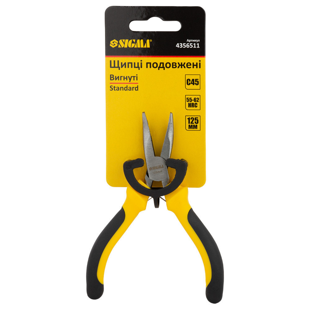 Длинногубцы изогнутые 125мм Standard SIGMA (4356511) Киев - изображение 3