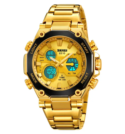 Часы мужские наручные кварцевые Skmei 2210 Золотистый Киев