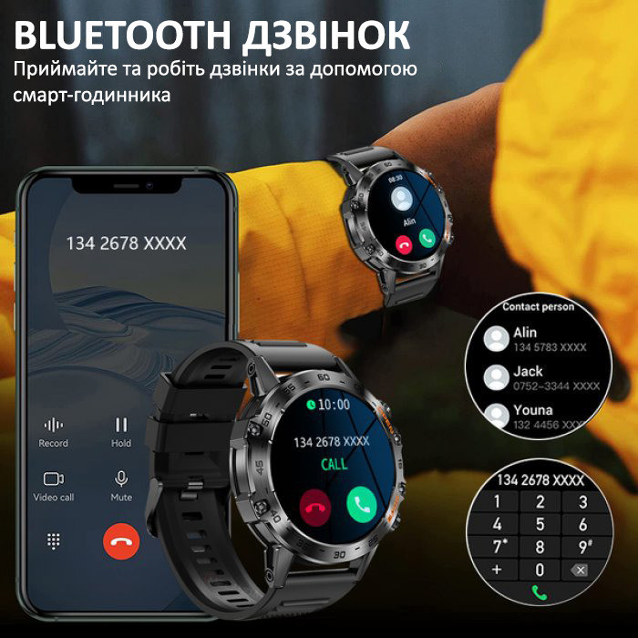 Умные наручные смарт-часы Smart Delta K52 Black Rubber (2 ремешка) Винница - изображение 18