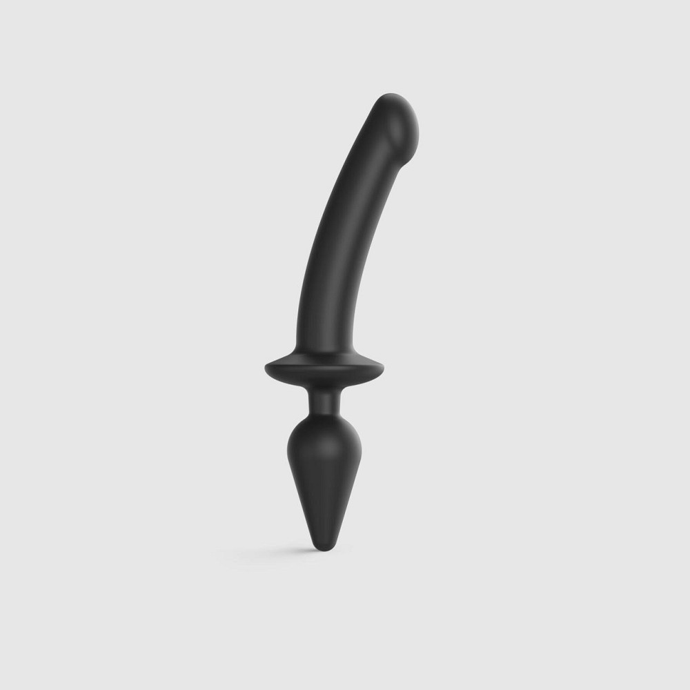 Анальная пробка с дилдо 2в1 Strap-On-Me SWITCH PLUG-IN DILDO Black XXL, диаметр 5,2/3,9 см Sex Aura Киев - изображение 1