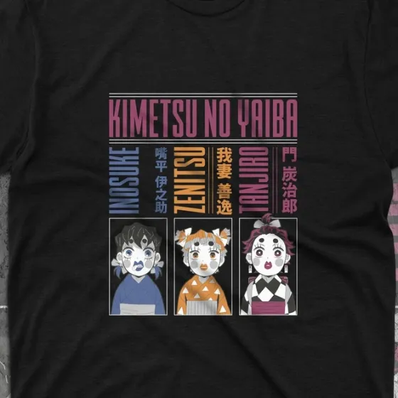 Футболка для подростка мальчика с принтом Клинок, рассекающий демонов Герои 3 Размер 160 Anime10394 Днепр