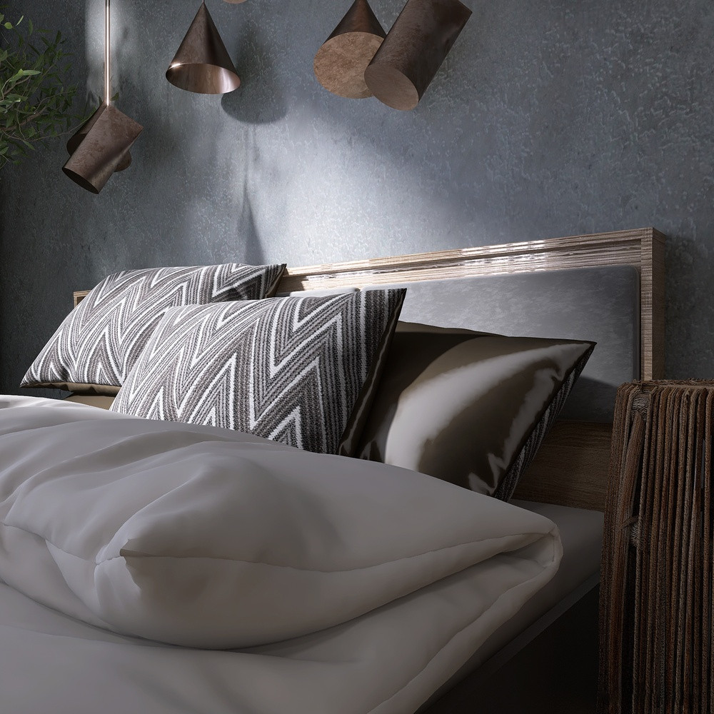 Кровать двуспальная (ламельный каркас) Эверест Сити-1600 200,5х168,8х82,6 см Дуб сонома/Графит (DTM-071115) Львов - изображение 3