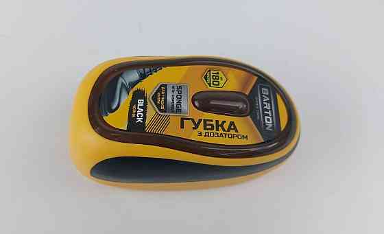 Губка з дозатором для взуття з гладкої шкіри чорна, ТМ Barton (1 шт.) Харків