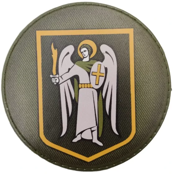 Патч / шеврон Архангел Михаїл круглий олива Запоріжжя