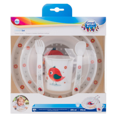 Набор детской посуды Canpol babies Cute Animals Птичка Красный 5 предметов (4/401_red) Винница - изображение 8
