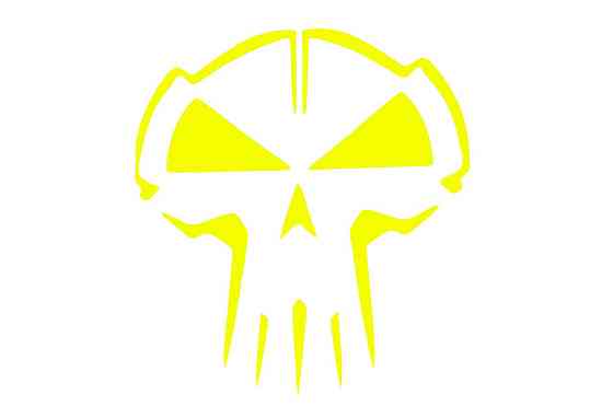 Наклейка декор SKULL (10x10см, жовта) (#HQ5Y) Мукачево