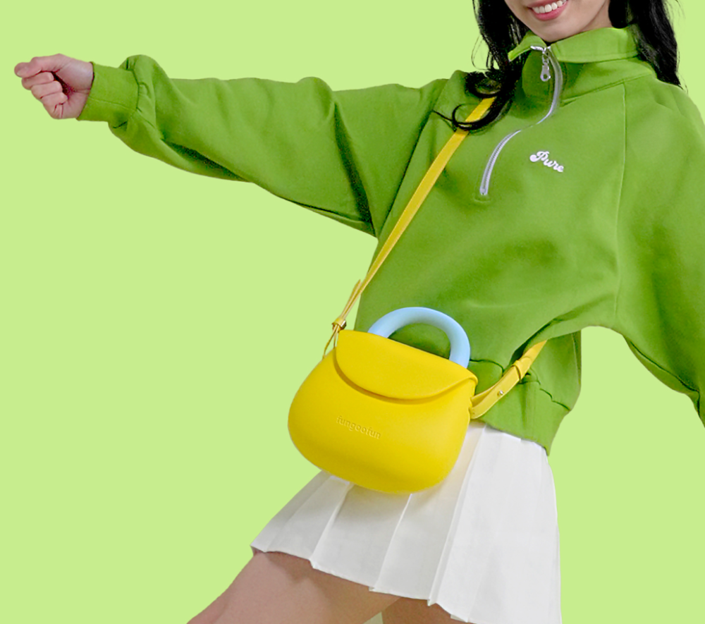 Сумочка силиконовая клатч женский на ремешке с ручками водонепроницаемая сумка Fungoofun повседневная, желтая Каменец-Подольский - изображение 5