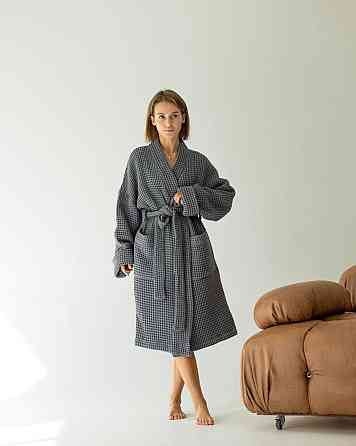 Жіночий халат з вафельної натуральної тканини Харків
