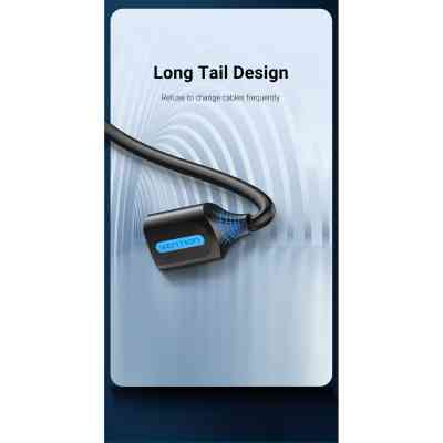 Кабель продовжувач USB 2.0 M - USB 2.0 F 1.5м, PVC Type чорний, Vention Вінниця