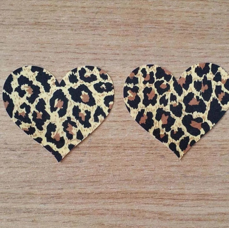 Стікіні на груди Сердечка 8 см леопардовий Київ - фото 1