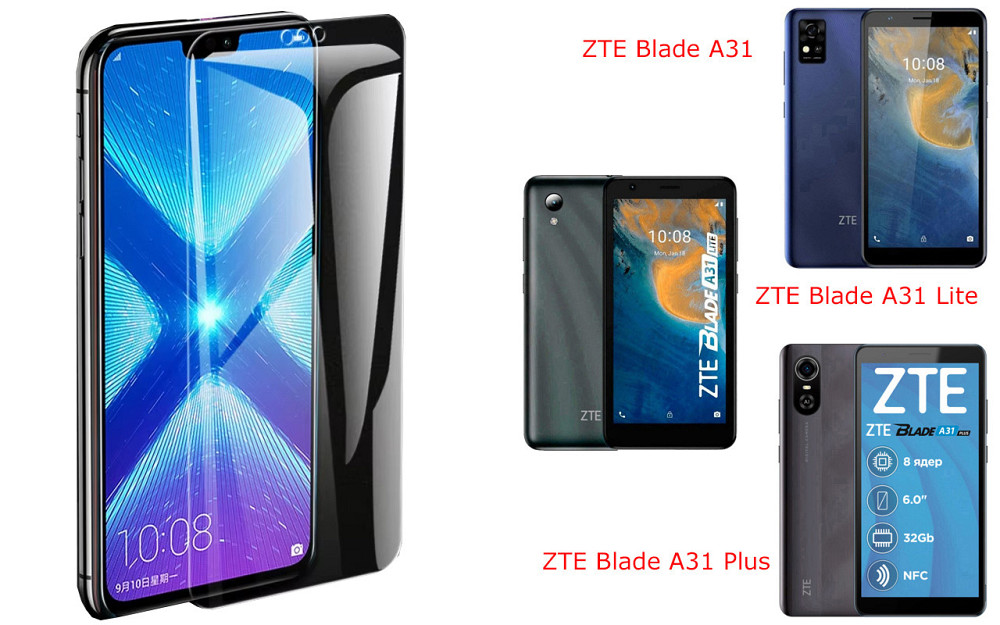 Захисне скло NeoGlass для ZTE Blade A31, A31 Lite, A31 Plus – надпрозоре та стійке Київ - фото 2