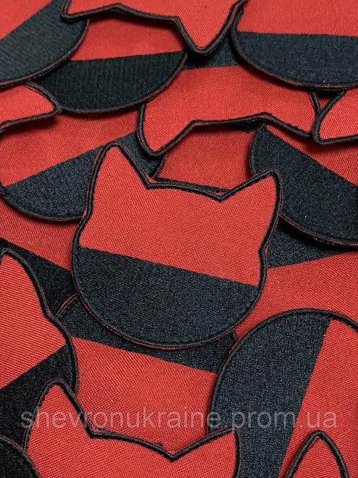 Шеврон КОТИК УПА (Форма контурная. На липучке) Размер 6.7x6.7см Киев - изображение 2