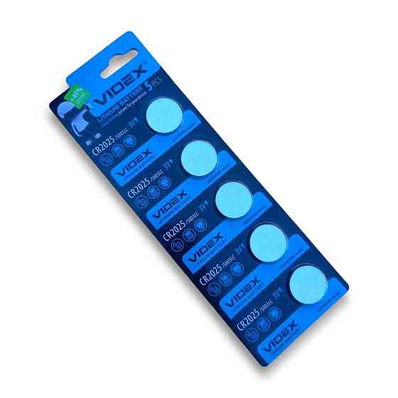 Батарейка елемент живлення таблетки Videx CR2025 3В уп.5 штук Харків