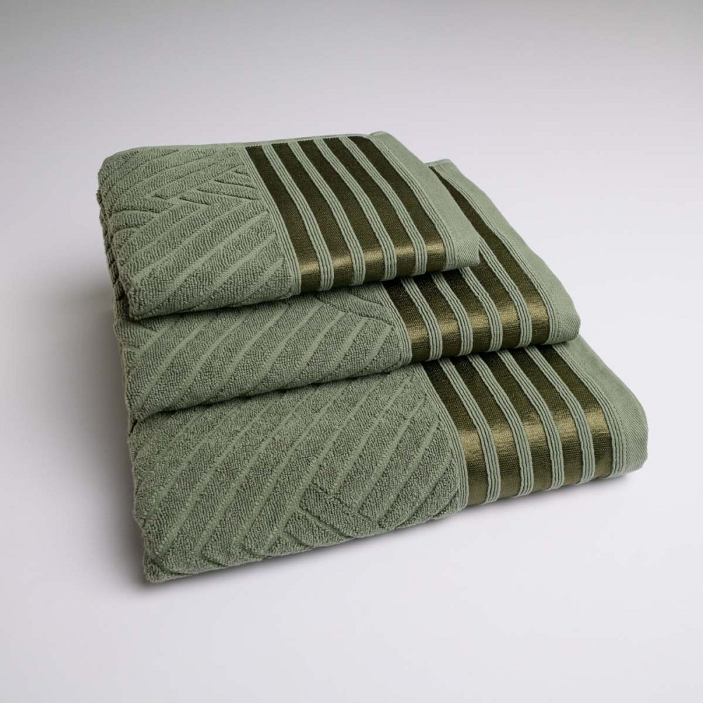 Набор махровых полотенец SOFT 3шт GM Textile 40х70см, 50х90см, 70х140см 500г/м2 (Хаки) Сумы - изображение 1
