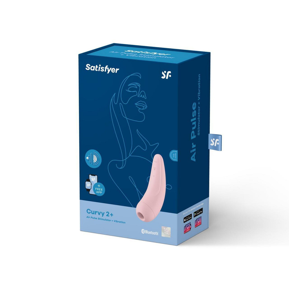 Вакуумный клиторальный стимулятор Satisfyer Curvy 2+ Pink с управлением через интернет Sex Aura Киев - изображение 7