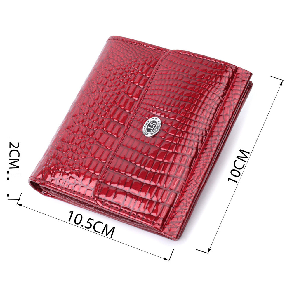 Фактурный женский кошелек из натуральной кожи ST Leather 22705 Красный Киев - изображение 3