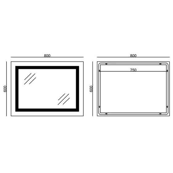 Зеркало Mixxus WARM MR02-80x60 с Led Touch, Anti-fog, димером, регулятором яркости, часами (MI6004) Киев