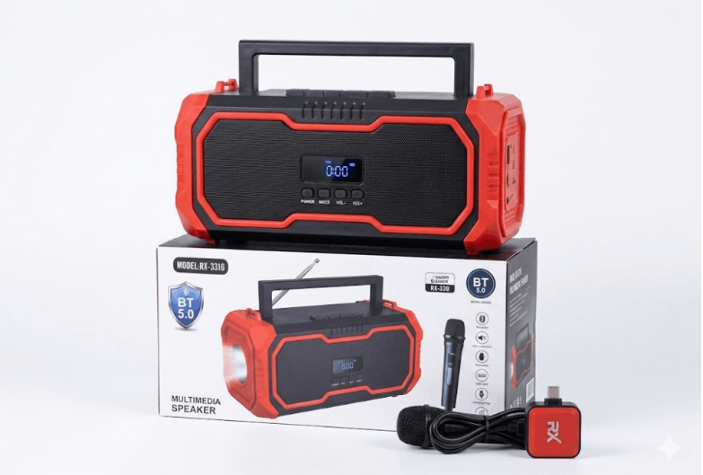 Портативная Bluetooth колонка TS-5576 с фонариком и радио USB, TF, мощный звук, аккумулятор, ручка Одесса - изображение 1