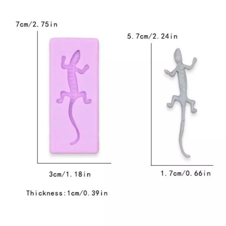 Молд силиконовый Ящерица 7 на 3 см Киев - изображение 2