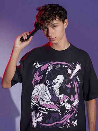 Футболка аниме Истребитель демонов оверсайз (S/M/L) Черний AnimeJ1020 Днепр