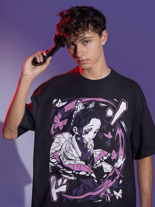 Футболка з аніме принтом Вбивця демонів оверсайз (S/M/L) Чорний AnimeJ1020 Дніпро - фото 5