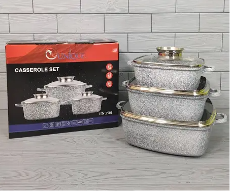 Набор квадратных казанов UNIQUE UN-5501 6 предметов Одесса - изображение 2