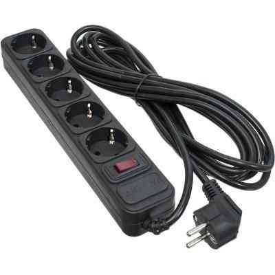 Мережевий фільтр живлення Patron 5.0 m3*1mm2 (SP-1055) 5 розеток BLACK (EXT-PN-SP-1055) Вінниця