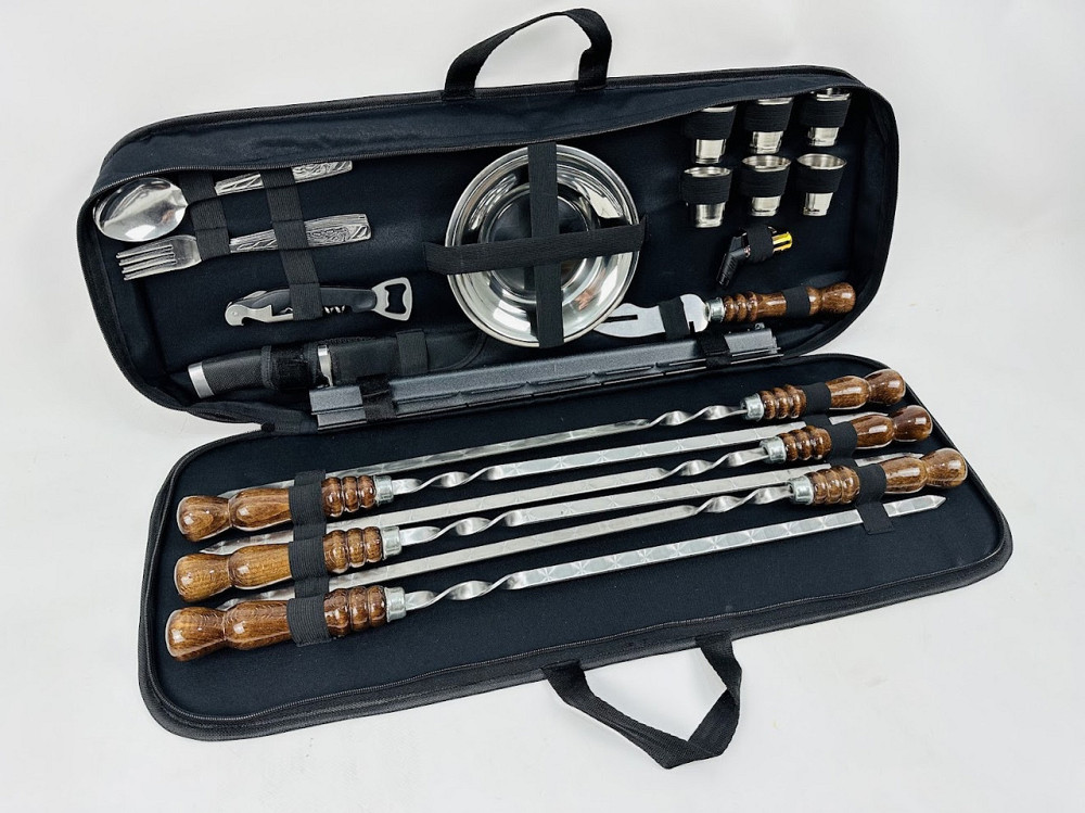 Набір шампурів і посуду для пікніка 2 В1 HAPPY DAYS Подарунковий набір шампурів Тернопіль - фото 5