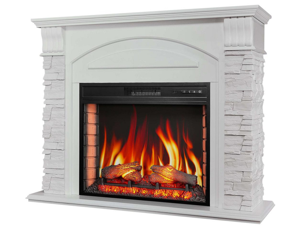 Камінокомплект ArtiFlame Alioth AF28S білий з обігрівом і звуком горіння вогню Львів - фото 3