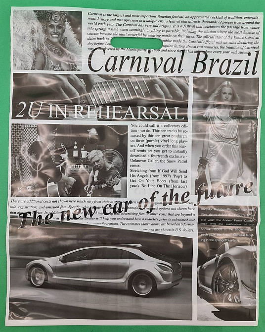 Пакет с прорезной  ручкой (банан) (41*51+3)