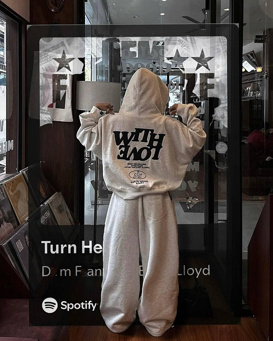 Женский теплый оверсайз костюм двойка Трехнитка на флисе Меланж Одесса - изображение 7