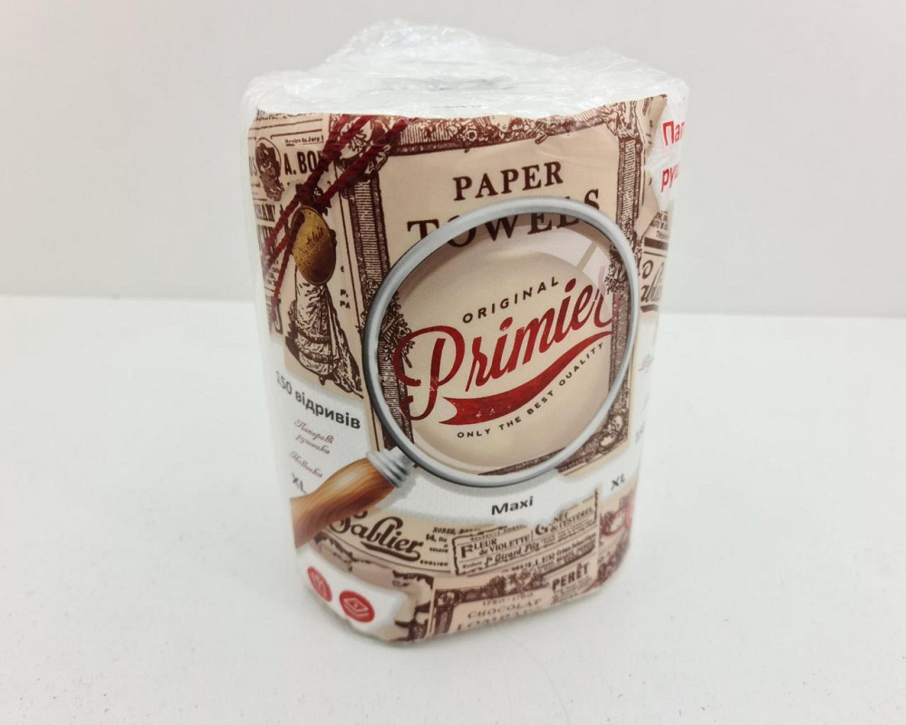 Полотенца бумажные Primier maxi 1 шт, двухслойные белые бумажные полотенца (1 пачка) Харьков - изображение 9