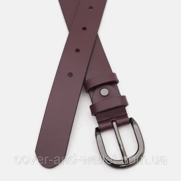 Марсаловий жіночий ремінь із натуральної шкіри 25мм Puos Київ - фото 2