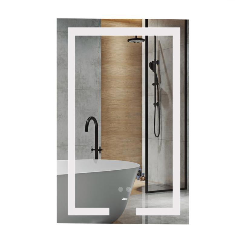 Зеркало прямоугольное для ванной Lidz Kubis 500х800 с LED-подсветкой Touch, с антизапотеванием, LD78LF9365080 Харьков - изображение 1