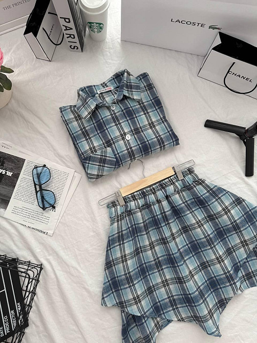 Женский стильный оверсайз костюм в фланель клеточку. Одесса - изображение 8