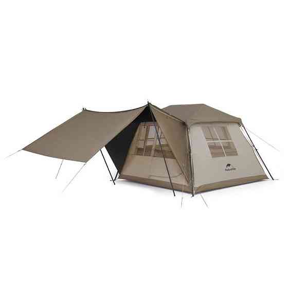 Чотиримісний намет з навісом Naturehike Village CNK2300ZP022 великий (Коричнева) Вінниця