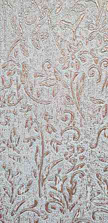 Шпалери вінілові на флізеліні Marburg Aura метрові маленькі квіти темне золото на темно-сірому структурні Київ