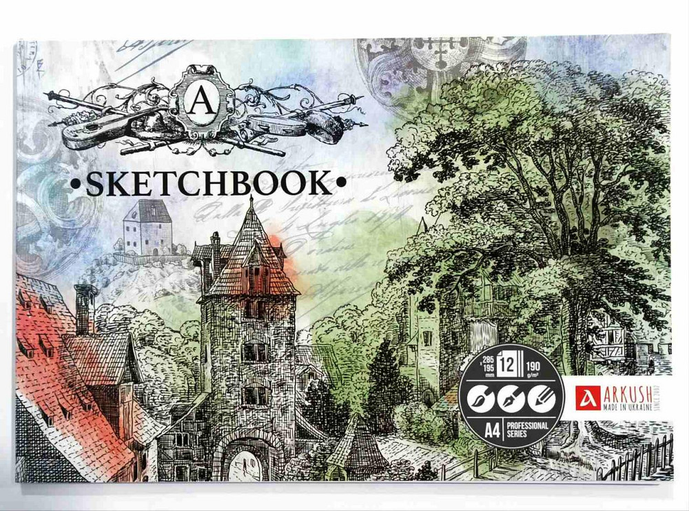 Скетчбук А4 "Аркуш" Місто, 12 арк, клеєний, офсет 190г/м, 1SBA41904, шт Київ - фото 1