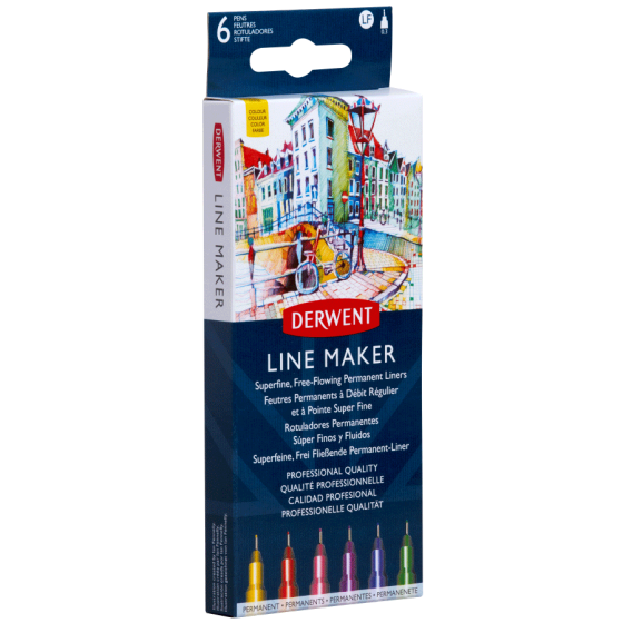 Набор линеров Line Maker Colour 6шт цветные Derwent Киев