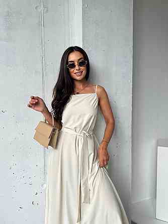 Жіночий літній сарафан максі "Charlotte" оптом | Норма і батал Бежевий, 50-52 Київ