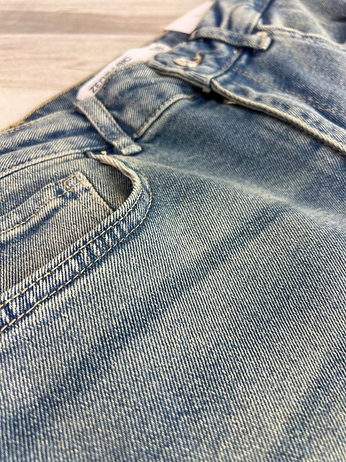 Джинси жіночі Zeo Basic 4741 palazzo jeans висока талія широкі палаццо стрейчеві вінтажні блакитні, блакитний, 34, 34, 67 см, 98 см Київ - фото 11