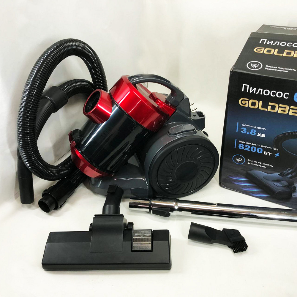 Пылесос вакуумный с контейнером для сбора пыли на 3 л GOLDBERG GB-9903 6200 Вт Мощный. Цвет: красный SD-96 Львов - изображение 10