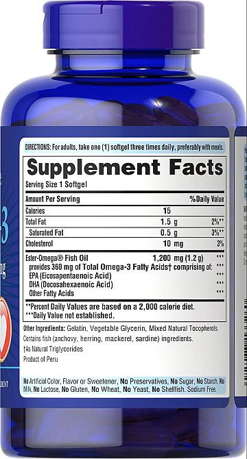 Omega-3 Fish Oil 1200 mg (360 mg Active Omega-3) 100 softg Луцк - изображение 2