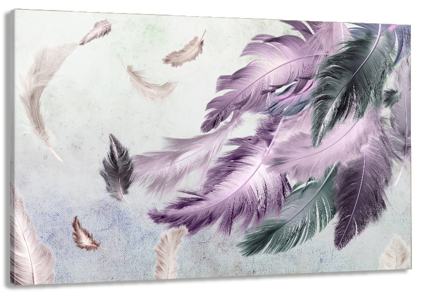 Картина полотно у вітальню / спальню   Абстракція Пір'я     MLP_253 ( 60х30см ) 90х180см Київ - фото 1