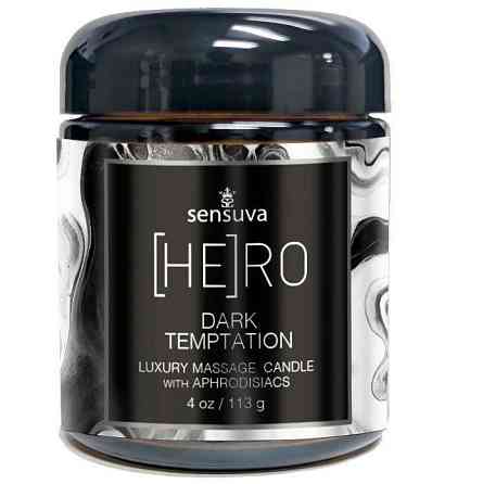Масажна свічка Sensuva [HE]RO Dark Temptation Massage Oil Candle 113г Sex Aura Київ