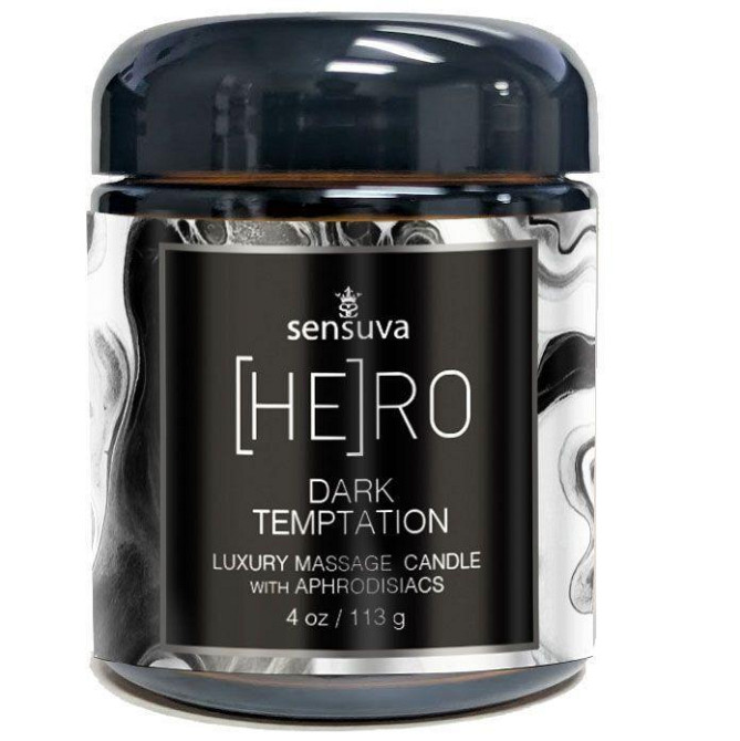 Масажна свічка Sensuva [HE]RO Dark Temptation Massage Oil Candle 113г Sex Aura Київ - фото 1